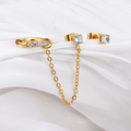 Stainless Steel Gold Plated Dangle Earrings for Women