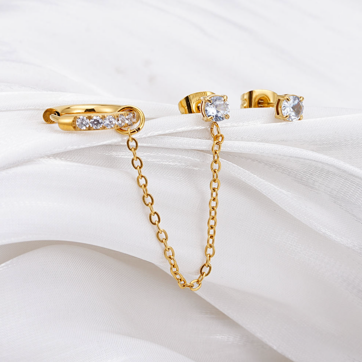 Stainless Steel Gold Plated Dangle Earrings for Women