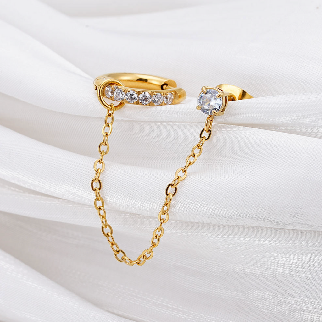 Stainless Steel Gold Plated Dangle Earrings for Women