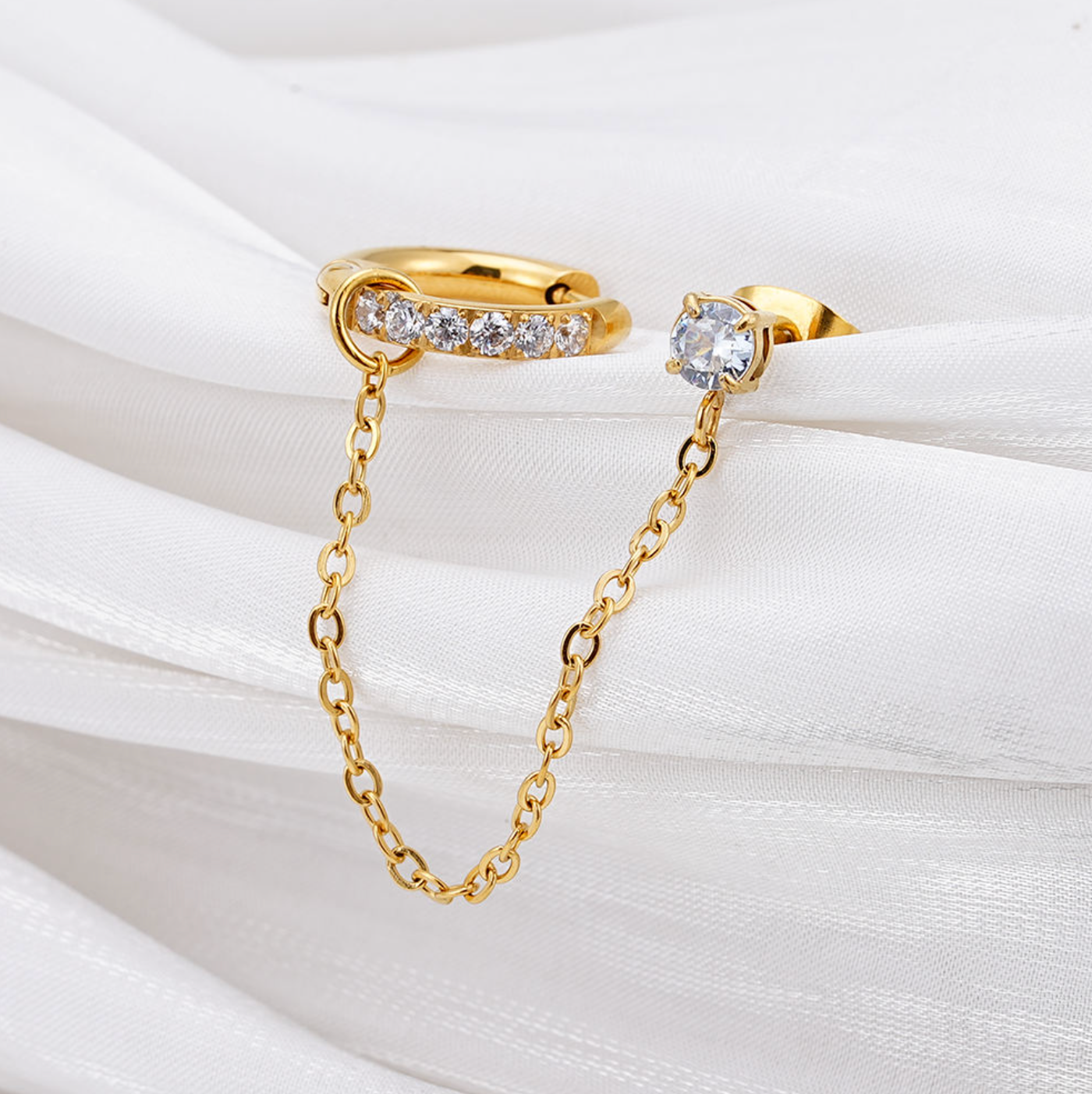 Stainless Steel Gold Plated Dangle Earrings for Women