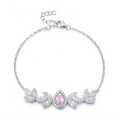 S925 Sterling Silver Pink Waterdrop Bracelet for Women
