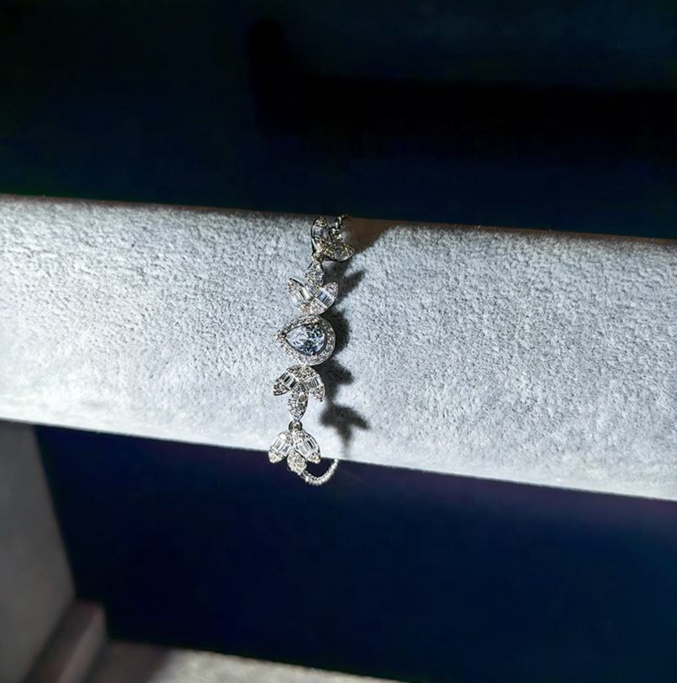 S925 Sterling Silver Pink Waterdrop Bracelet for Women