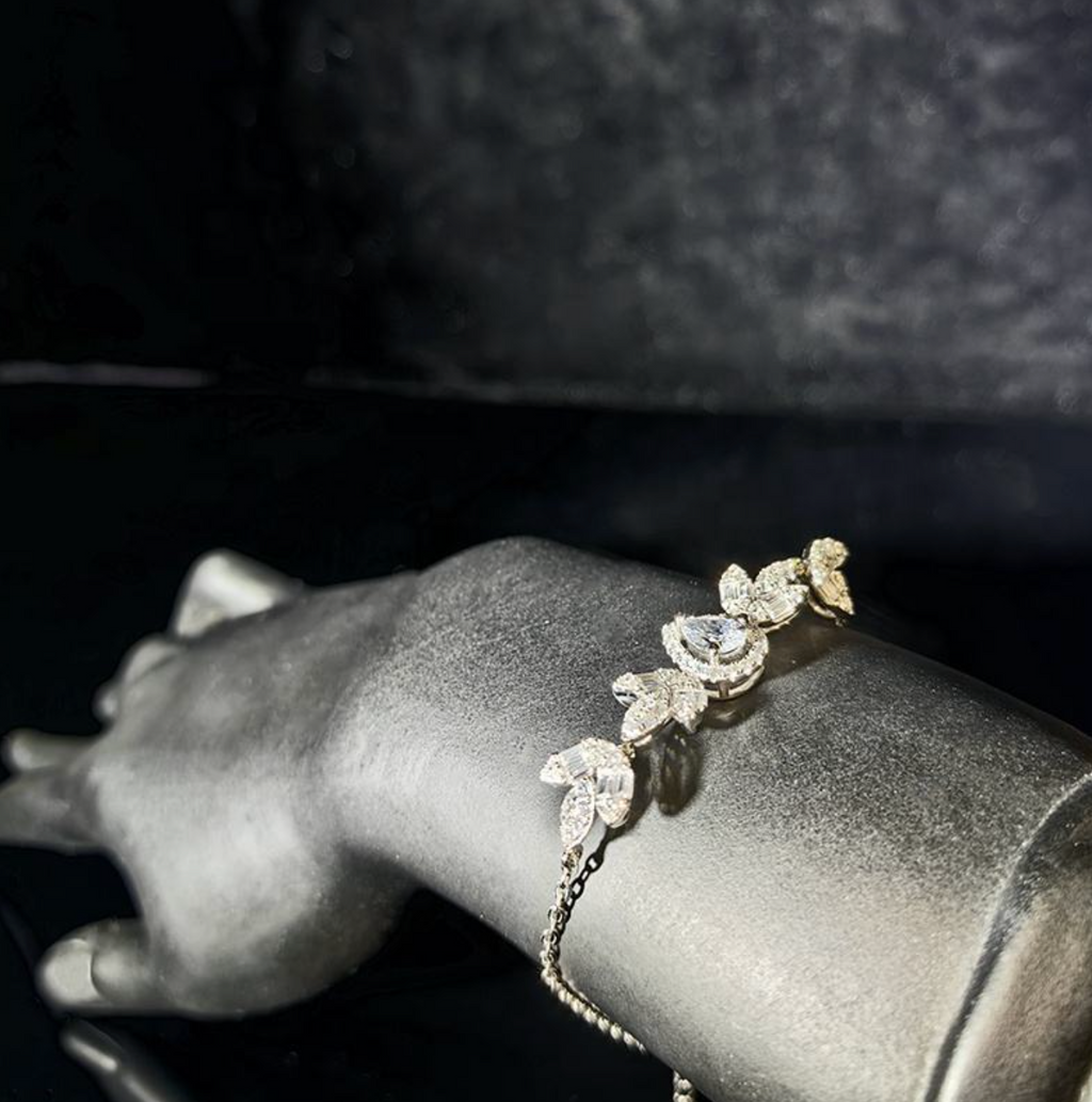 S925 Sterling Silver Pink Waterdrop Bracelet for Women