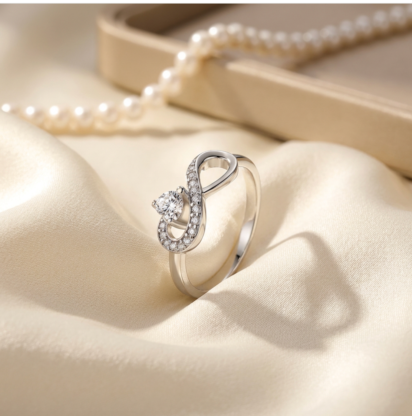 925 Sterling Silver Infinity Heart Promise Ring for Women