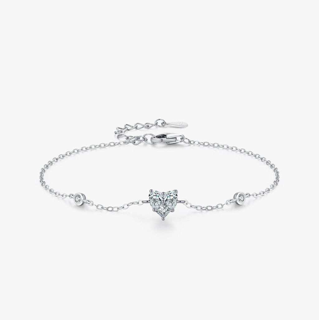 Sterling Silver Heart Bracelet for Women