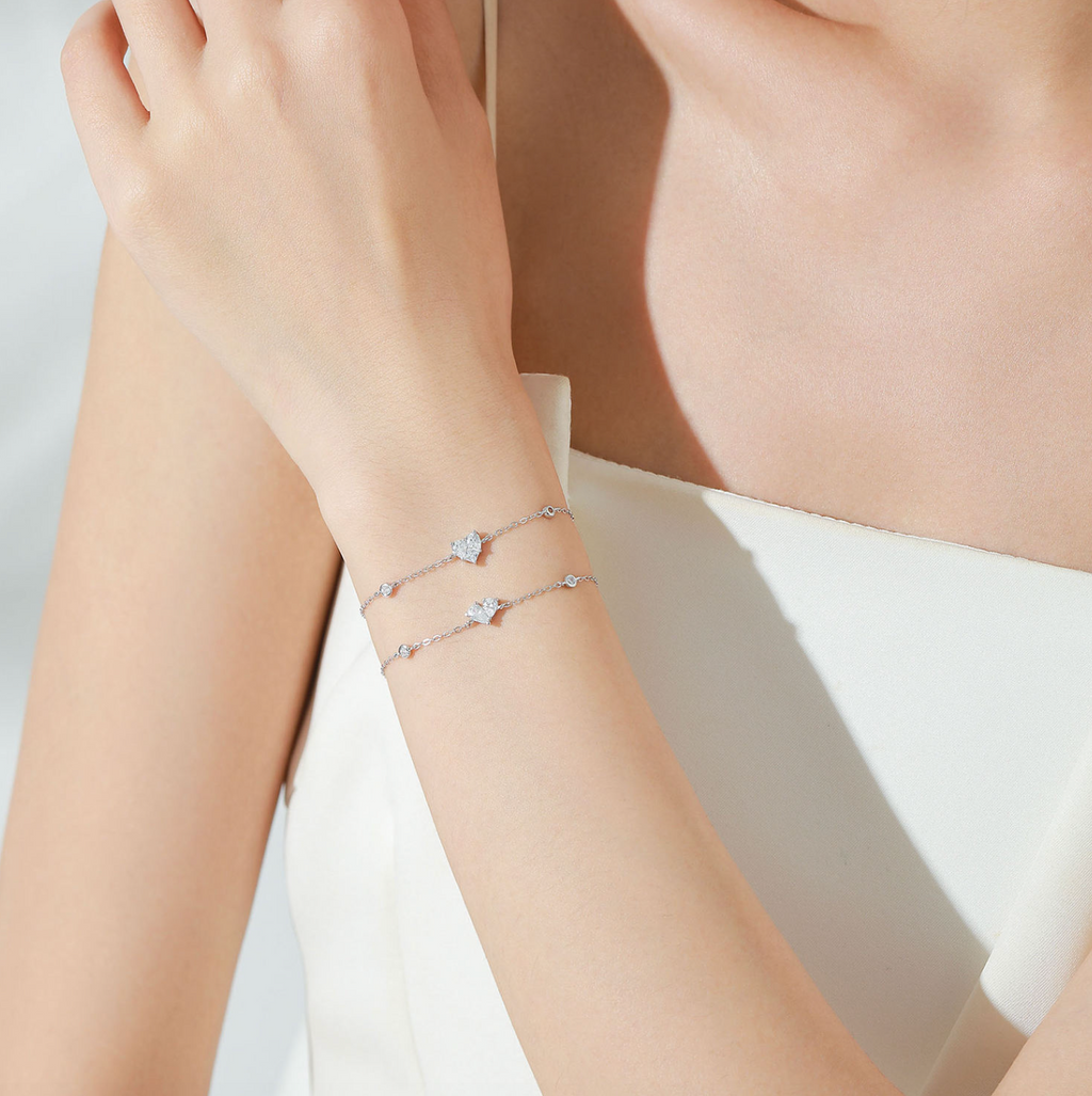 Sterling Silver Heart Bracelet for Women