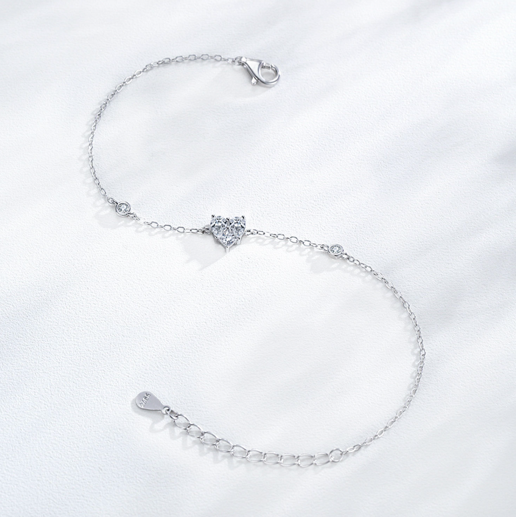 Sterling Silver Heart Bracelet for Women