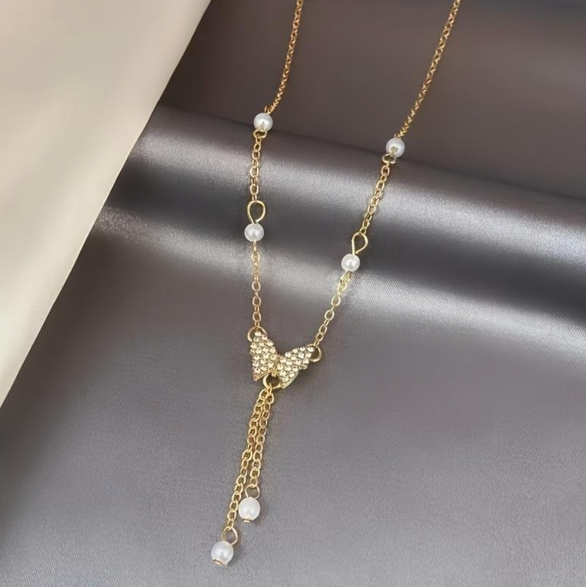 Elegant Pearl Butterfly Necklace for Women