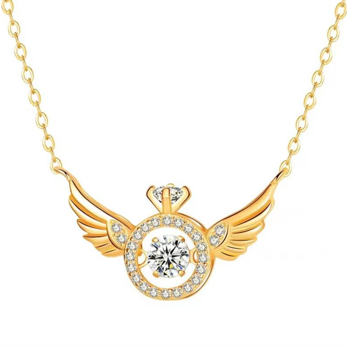 Dancing Diamond Angel Wings Necklace for Women