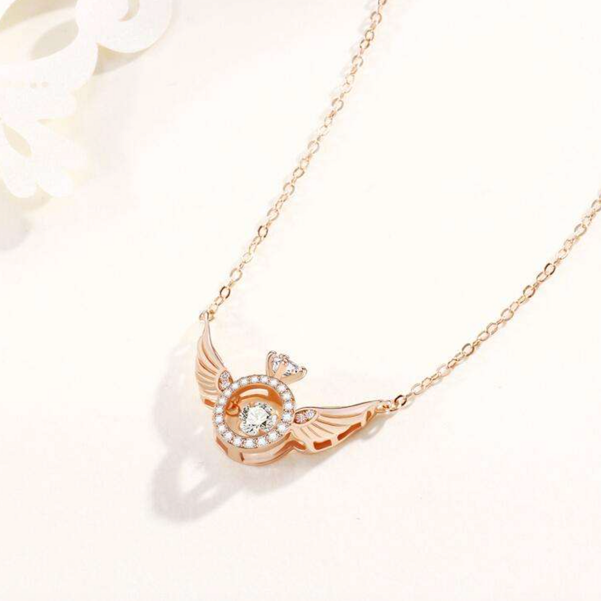 Dancing Diamond Angel Wings Necklace for Women