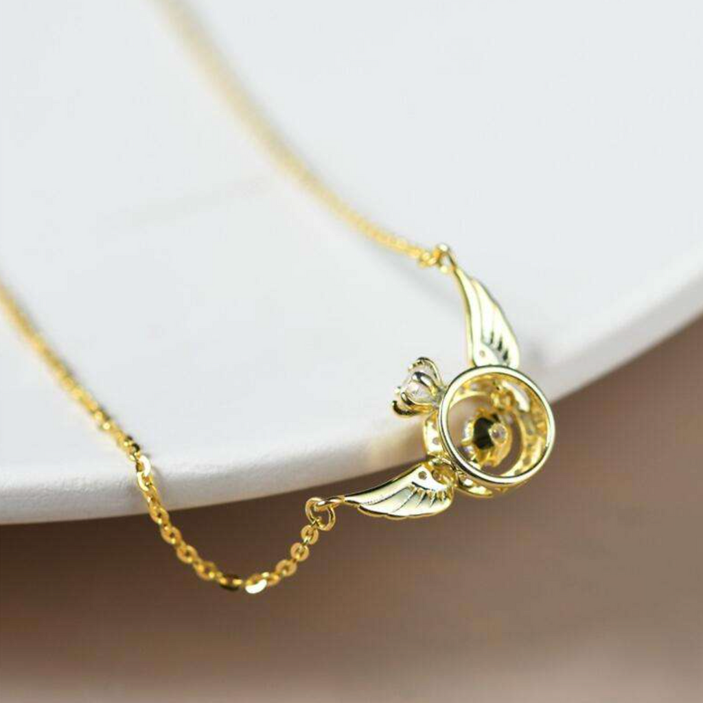 Dancing Diamond Angel Wings Necklace for Women