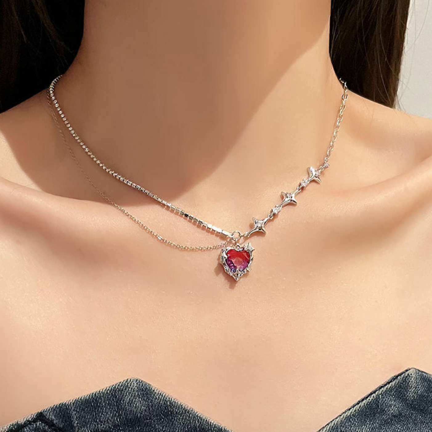 Purple Gradient Love Necklace for Women