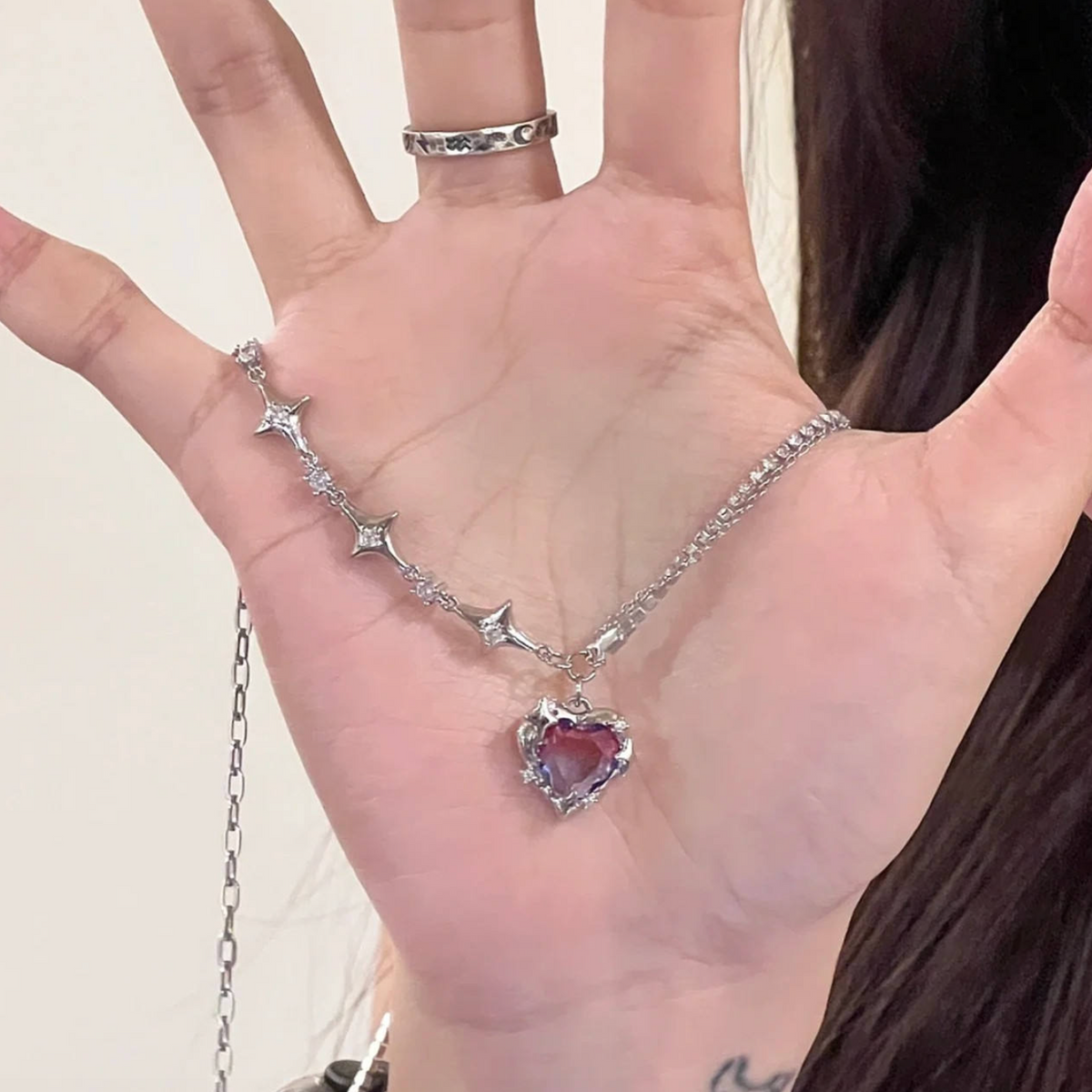 Purple Gradient Love Necklace for Women