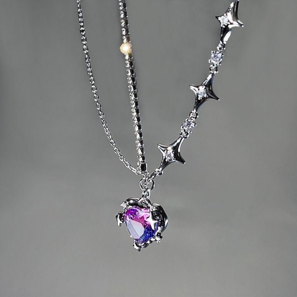 Purple Gradient Love Necklace for Women