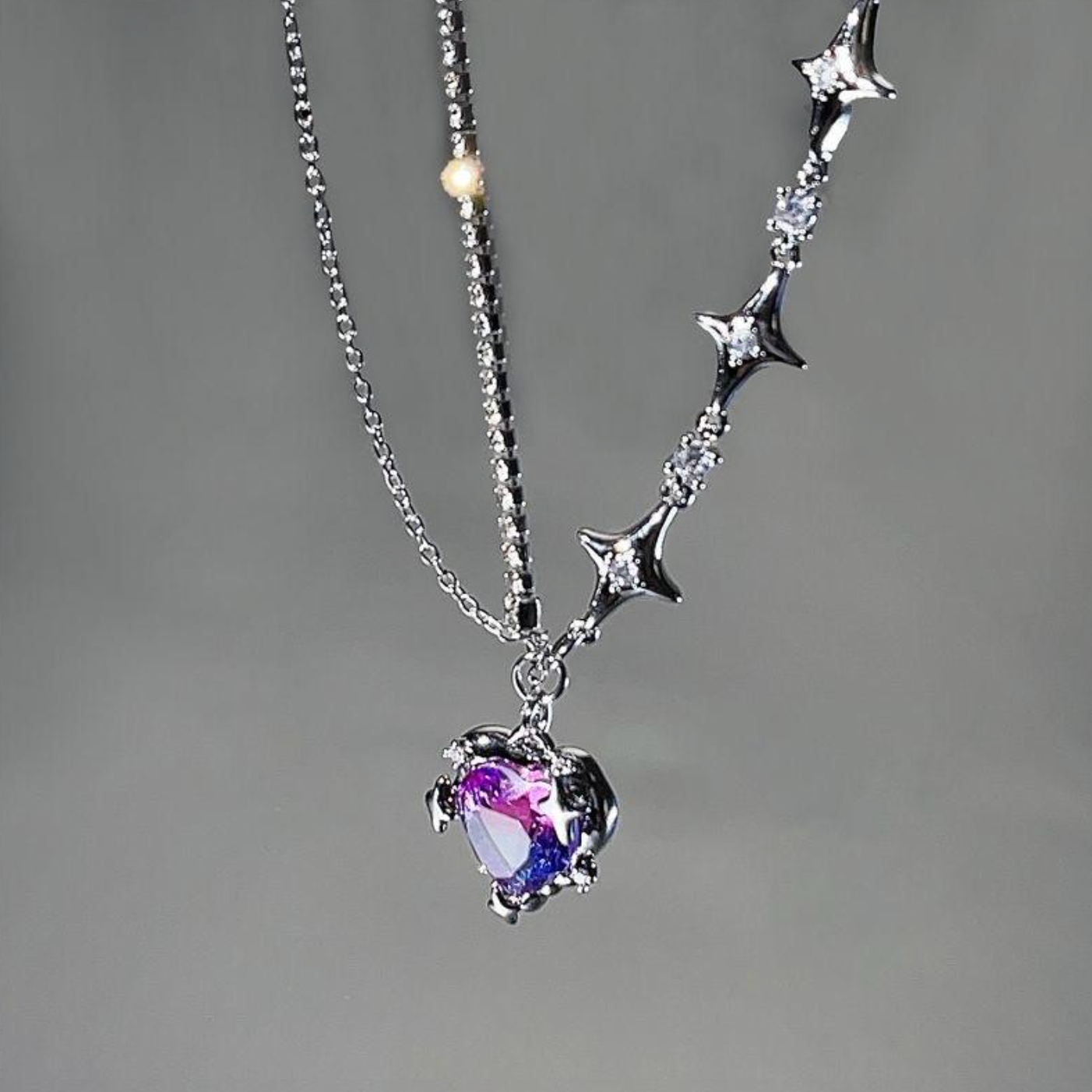 Purple Gradient Love Necklace for Women
