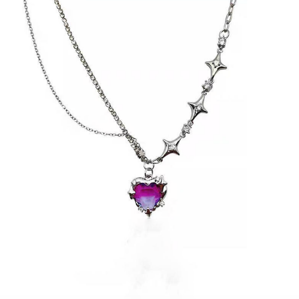 Purple Gradient Love Necklace for Women