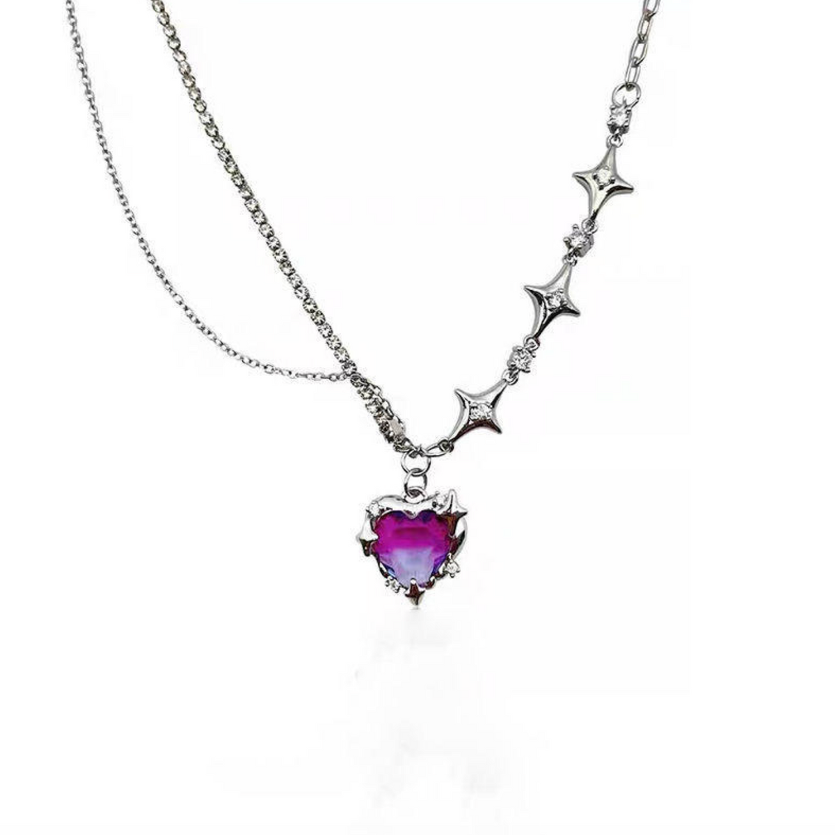 Purple Gradient Love Necklace for Women